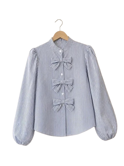 Chemise à nœud papillon — motif délicat